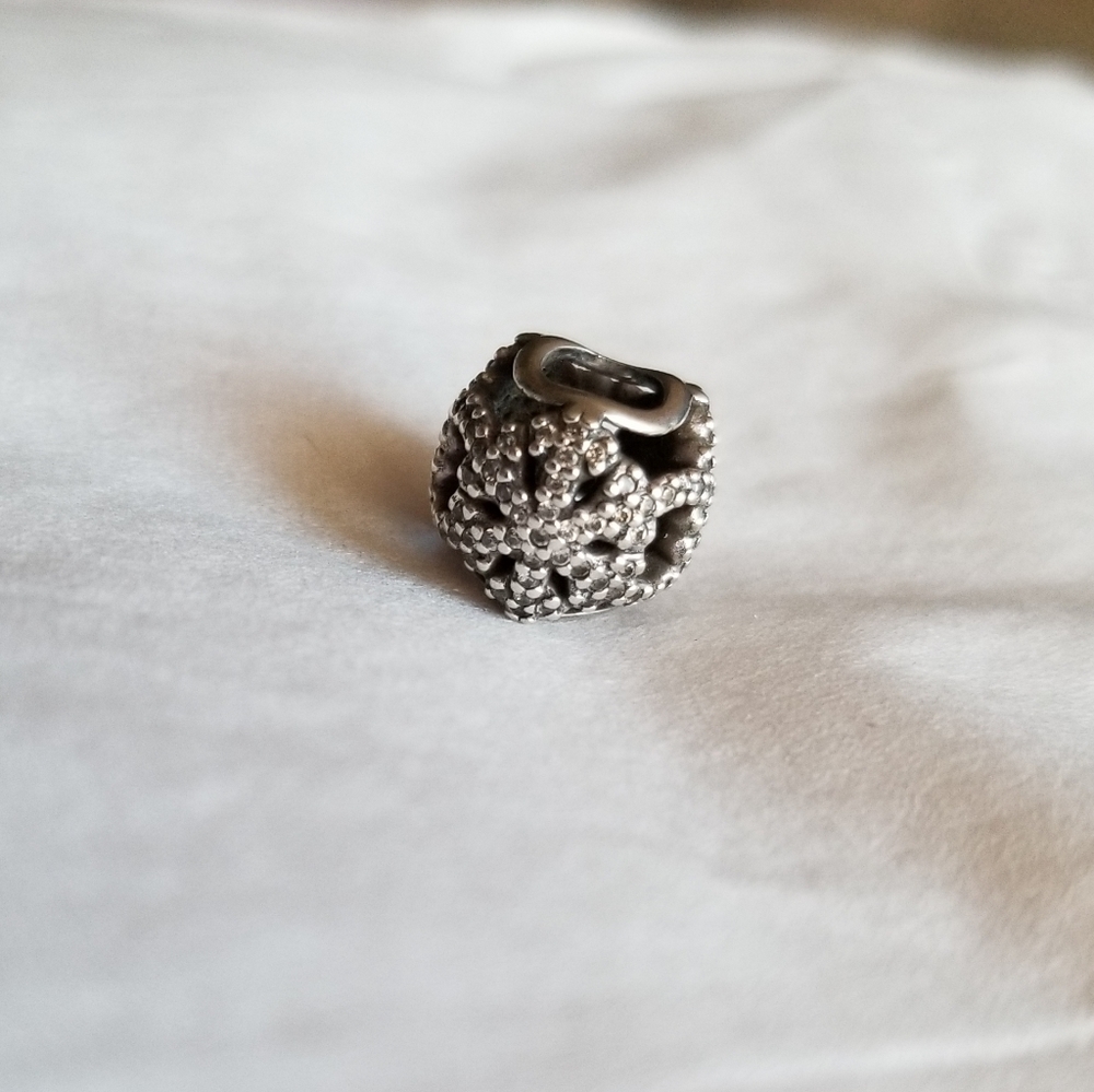 Pandora Silver pave openwork snowflake charm